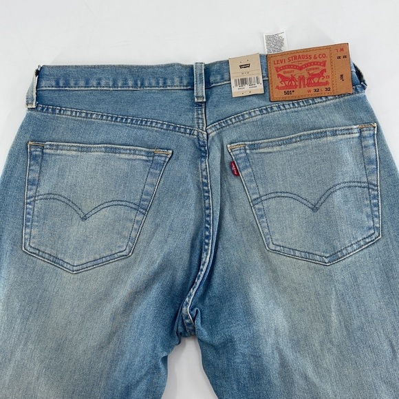 Levi's 501 Men's Blue Original Button Fly Straight Leg Jeans Size 32x32 - Picture 6 of 10